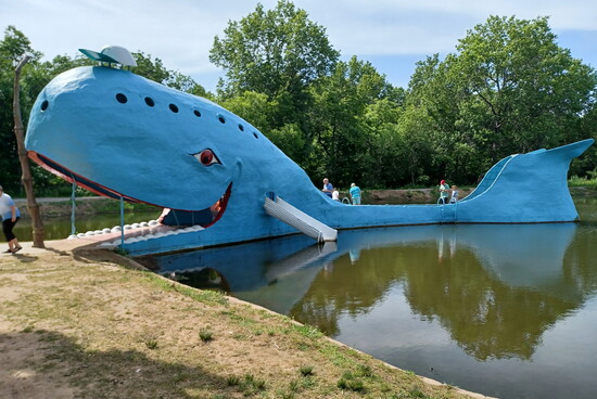 The famous Blue Whale in Catoosa is a beloved landmark along the Oklahoma section of Route 66. (Photo by Jerri Culpepper)