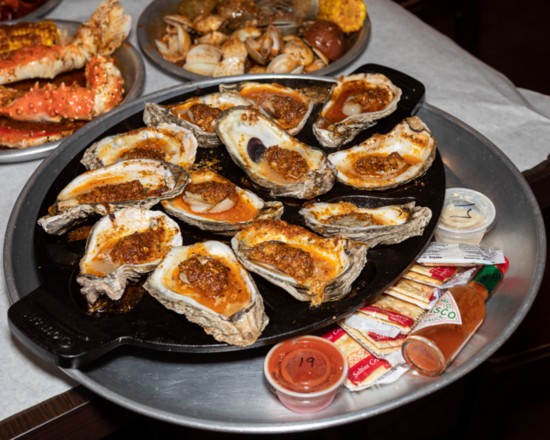Oysters are available in many different ways at the Storming Crab.