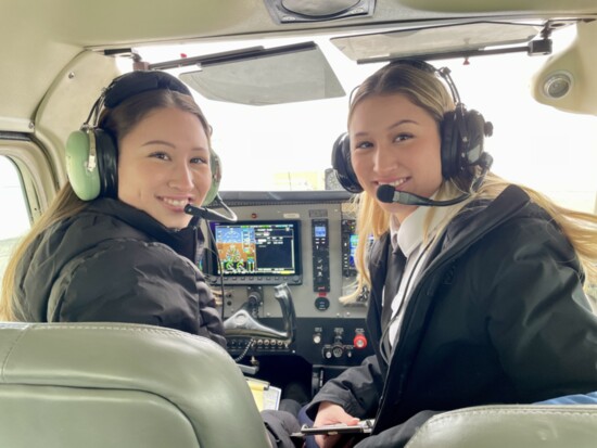 Twin sisters who received their pilot licenses on their 17th birthday