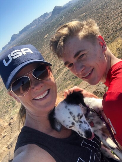 Hiking with her son. Courtesy of Alison Sweeney