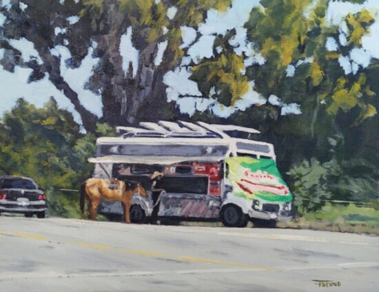 Barbara Freund, "Food Truck Patrons, Malibu Style"