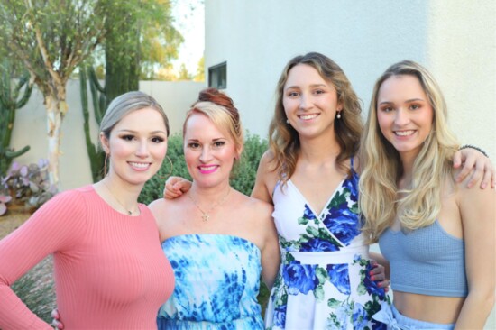 DuBois, and her daughters on Easter 2021. From left to right, Aurora, DuBois, Fallon, and Sophia