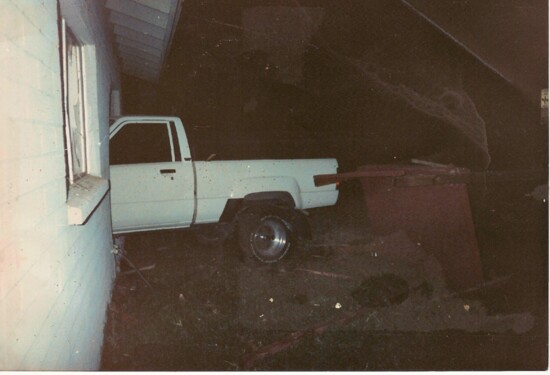 The truck that drove through DuBois' bedroom wall
