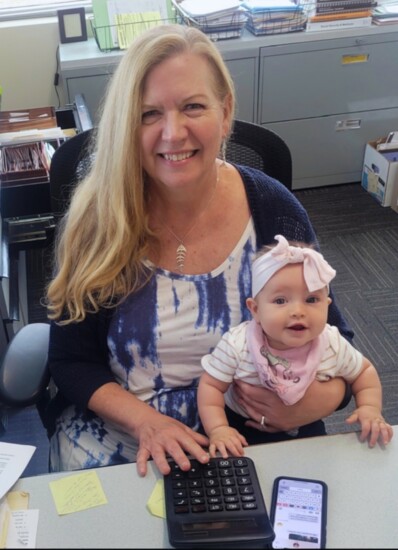 Terri Almacy with granddaughter Violet who was born on Tax Day!