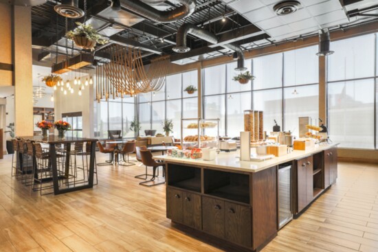 The elegant Fairfield Four Points by Sheraton, Amarillo Central offers easy access to all downtown activities. Shown here: Their spacious breakfast bar area