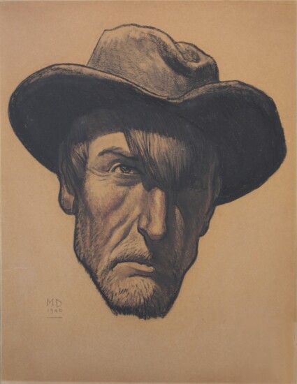 Maynard Dixon's art comes alive! Here's a self-portrait from 1940.