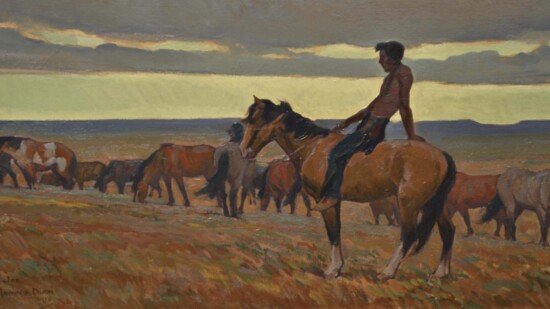 <i>Lone Bull</i>, a 1918 oil on canvas