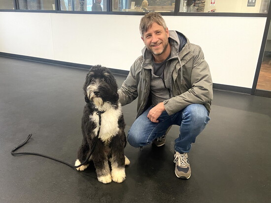 Adam Rosenfeld with Ernie.