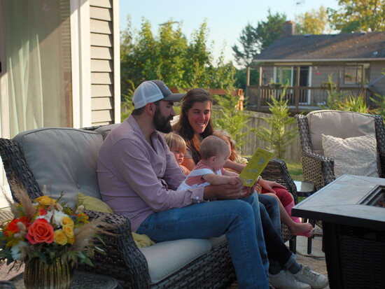 David and his family enjoy their covered back porch