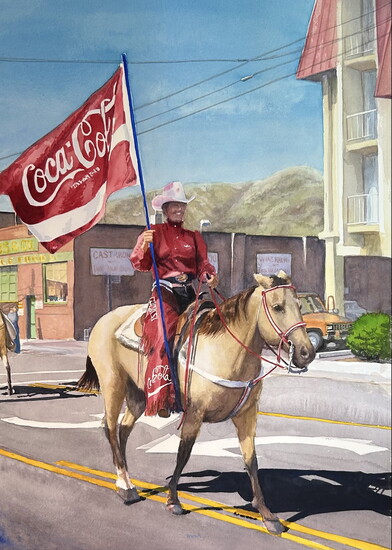 Coca Cola Roundup, 2024 watercolor on archival paper 24 x 17 