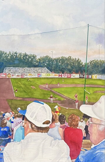 Left Field, 2025 watercolor on archival paper 32 x 21 
