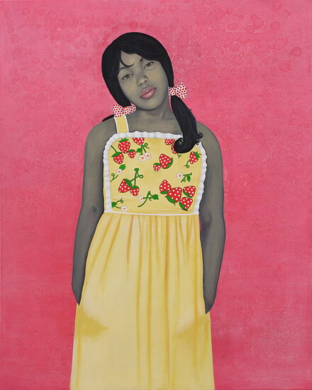 Amy Sherald (American, born Columbus, Georgia, 1973), They Call Me Redbone, but I’d Rather Be Strawberry Shortcake, 2009, oil on canvas, National Museum of Wome