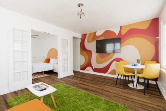 One of Allison Christian's themed Airbnb rentals carries the theme, That 70’s House