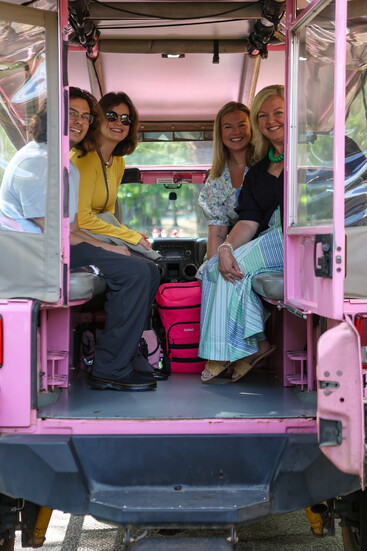 Pink Jeeps escorted us around the property in style!
