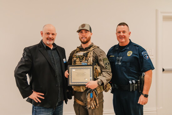 First Responder of the Month Cory Qualls was honored during the event