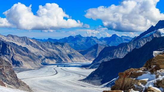 Aletsch Glacier, longest glacier in the Alps and a UNESCO World Heritage Site. Photo by Olyaso Lodenko