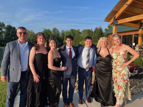 Mike Terselic, Millie Terselic, Vivien Wolf beside her husband Mark Wolf, Augie Terselic, Ella Terselic, and Heidi Terselic