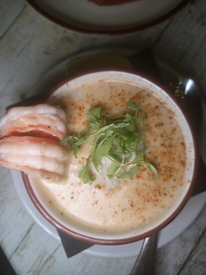 Shrimp and Crab Bisque at Spain Wine Bar. Photo Credit: Jennifer Waldera