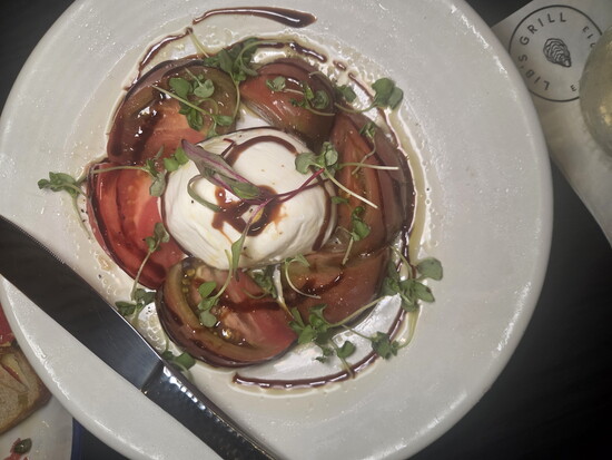 Burrata and tomatoes. Photo Credit: Jennifer Waldera