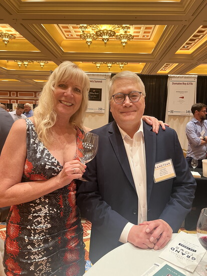 Eve Bushman and Wine Spectator Senior Editor Tim Fish
