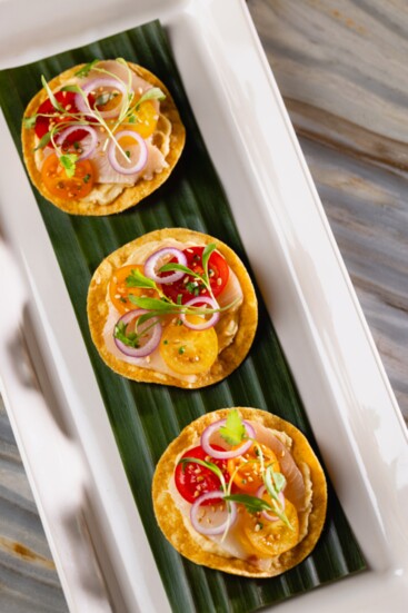 The Hamachi Tostadas at Bel-Aire Lounge are a guest favorite