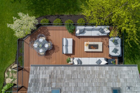 Aerial view of outdoor deck