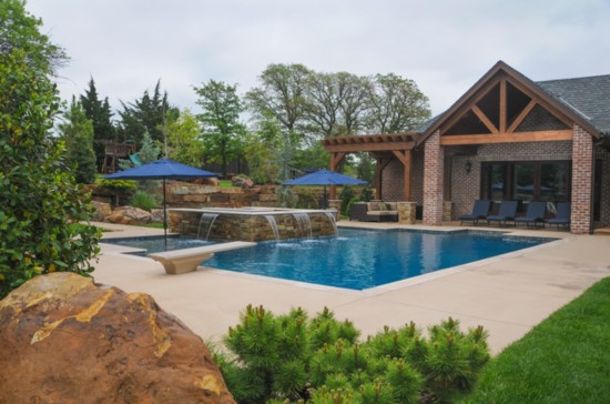 The pool house was designed to be an outdoor oasis for the Kardokus family.