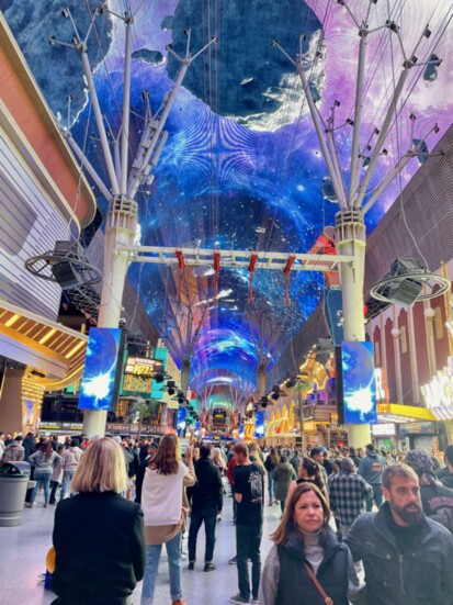 The Fremont Street Experience is a vibrant outdoor complex hosting nightly light shows, music and performances. 