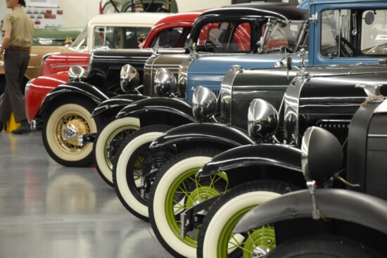 A row of antique Fords.