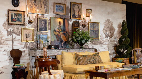 The 2025 lecture series stage designed by Rachel Halvorson . Image by Jessica Amerson Photography