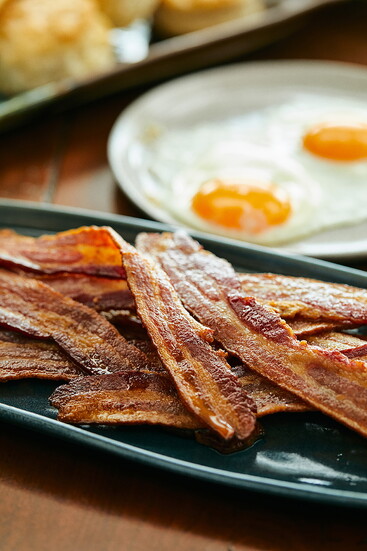 Benton’s bacon with eggs. Photo: Heather Anne Thomas