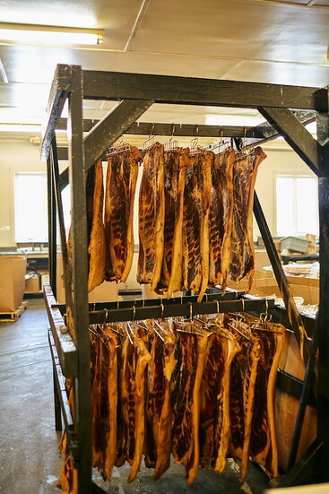 Benton’s Smoky Mountain Country Hams at Benton’s Headquarters, Madisonville, Tennessee. Photo: Heather Anne Thomas