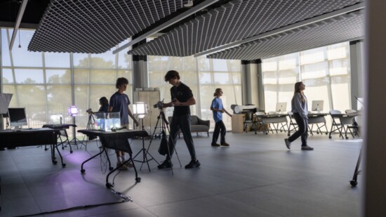 High school students explore the digital arts.