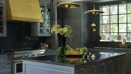 Architect Nadia Palacios Lauterbach designed the intricate custom millwork in this Houston kitchen. Photo by Jack Thompson