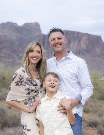 Jared and Judy Strother with their son.