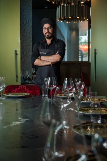 Chef Jassi in the private dining room.