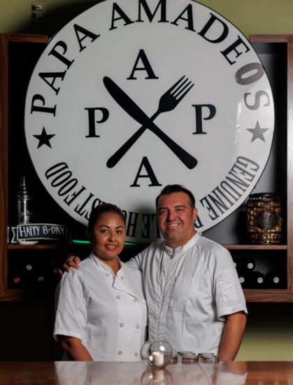 Chef and Bonnie Arturo. Chef learned to cook as a boy from his grandfather, Papa Amadeos!