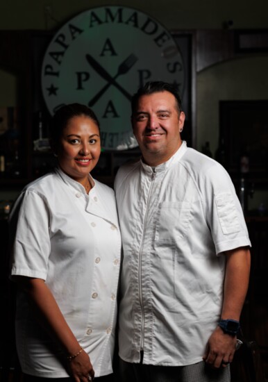 Chef and Bonnie Arturo. Chef learned to cook as a boy from his grandfather, Papa Amadeos!