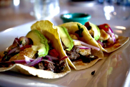 Uli's taco choices are loaded with options from fresh stewed meats or veggie options too