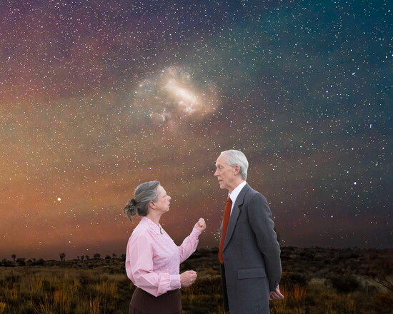 Mandy Lahey as Henrietta Leavitt and Joel Parker as Peter Shaw (credit: Mike Lewis, Thin Air Photography)