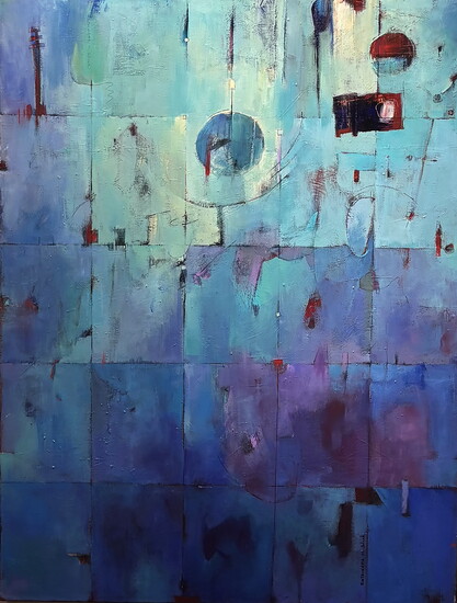 "Surface in Blue" by Antoinette Slick at Art Spotlight