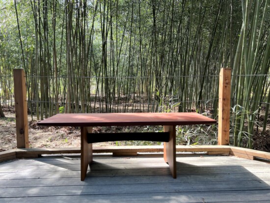 Sam Fisher's bench in the Birmingham Botanical Gardens