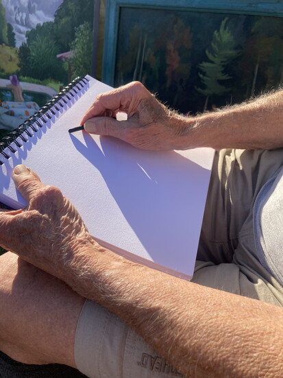 John Franklin Sauers sketching. Photo Credit: Michele Sauers