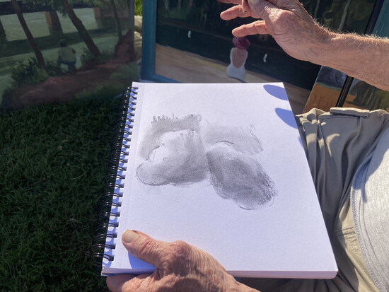 John Franklin Sauers sketching. Photo Credit: Michele Sauers