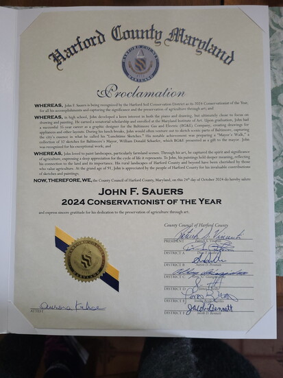 Award to John Franklin Sauers. Photo Credit: Michele Sauers