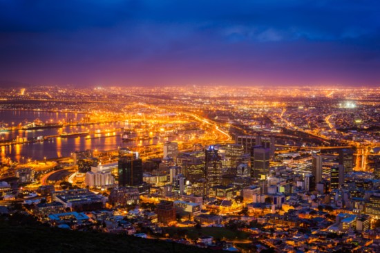 Cape Town in South Africa at dawn