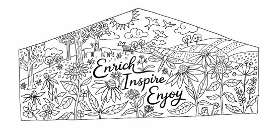 The mural went through several iterations before the final design was created. Art by Laurie Siebert.