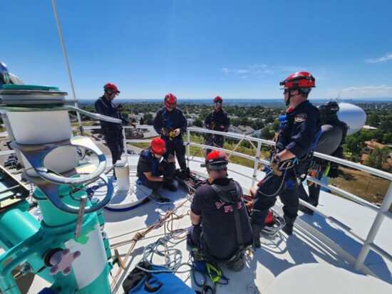 Station 2 and 5 firefighters conduct annual technical rescue training, which includes high angle rescues. This is one of four special operations teams.