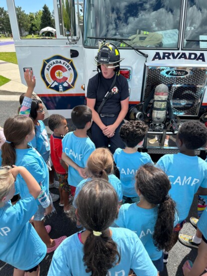  Arvada Fire hosts community education and engagement events throughout the year and visits groups, such as this local YMCA summer camp.
