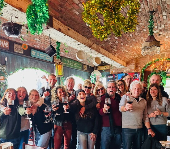 Everyone feeling great at the end of the wine tasting at Kim Marie's, Photo by Paige White